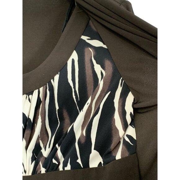 Lot of 2 Tops R&M Richards Brown Drape Front Zebra & August Silk Cardi M 8837 - Picture 13 of 14